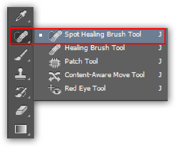 spot healing brush tool