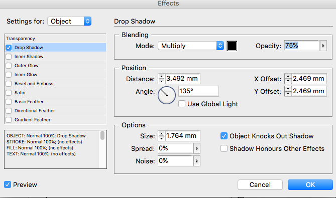 Screenshot of text box