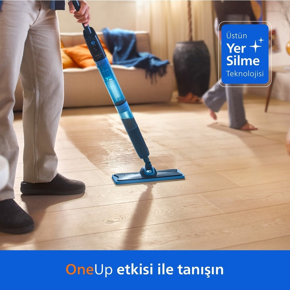 Küçük resim: Philips 5000 Serisi OneUp Elektrikli Mop, 360° başlık ile zahmetsiz kullanım