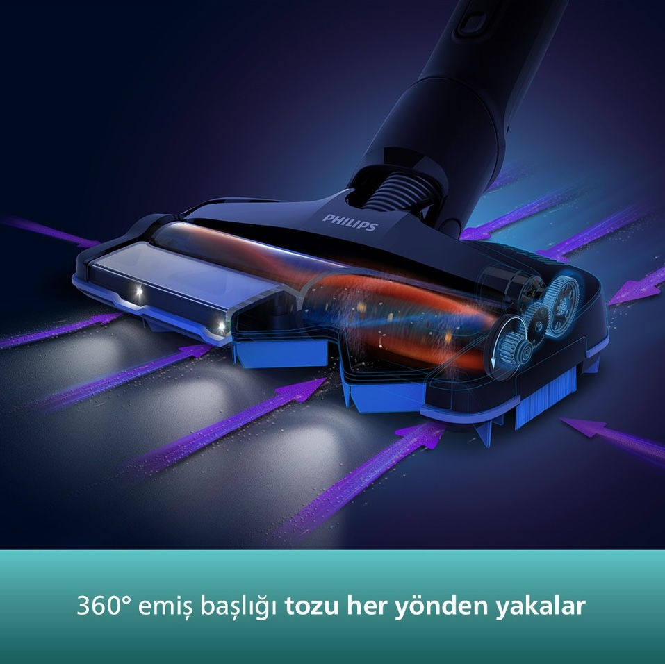 Küçük resim: Philips XC8349/01 Aqua Plus 25.2 V Dikey Şarjlı Süpürge