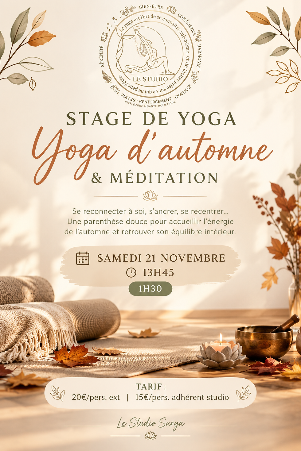 Stage Yoga d'automne et méditation aux chandelles