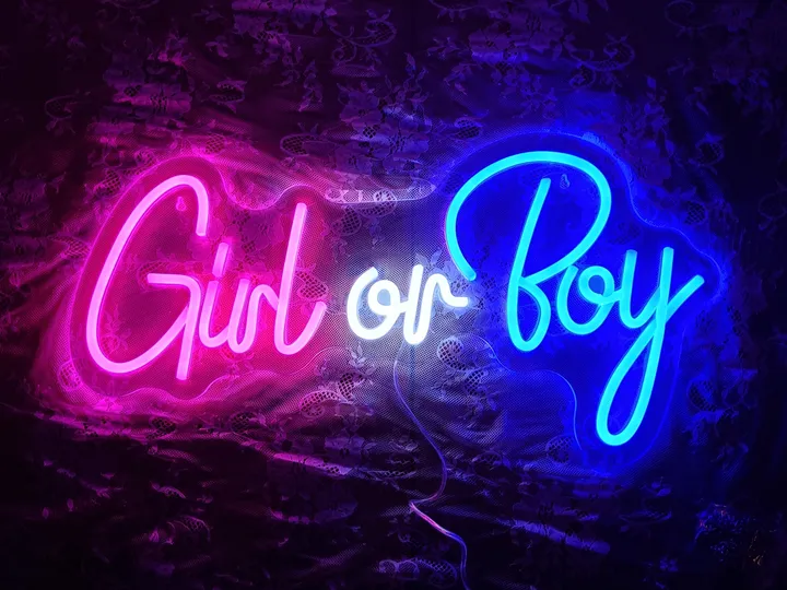 Gender Reveal Girl or Boy Neon