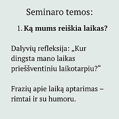 šventinis seminaras apie laiką