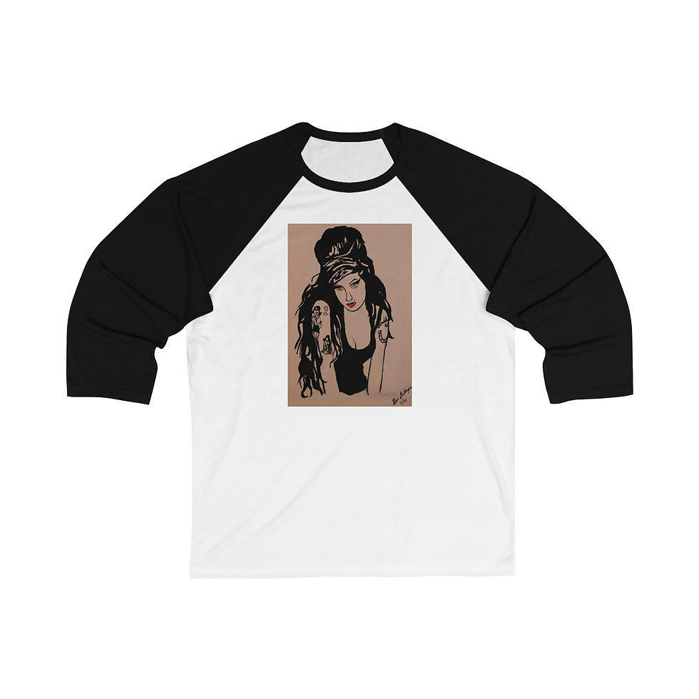 Thumbnail: Back to Black - Unisex 3\4 Sleeve Baseball Tee