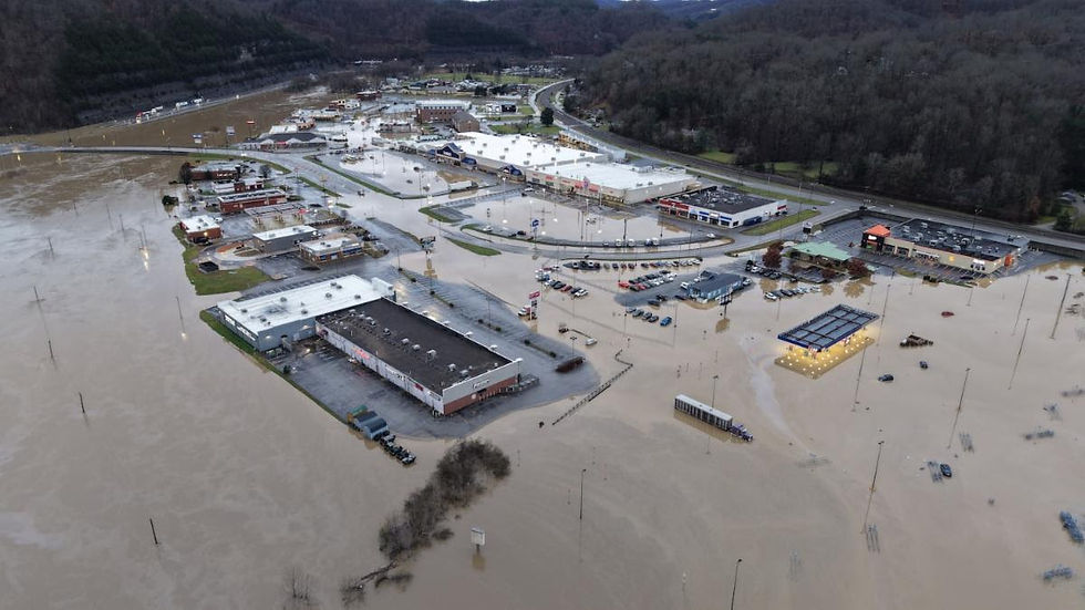 Flooding in Pikeville, KY on Feb. 16, 2025. Photo courtesy of Justin Prater