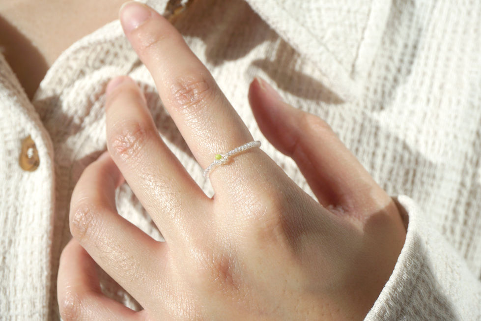 Hand Beaded Flower Ring