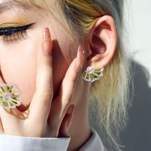 Hand Beaded Lotus Leaf Jewellery Set