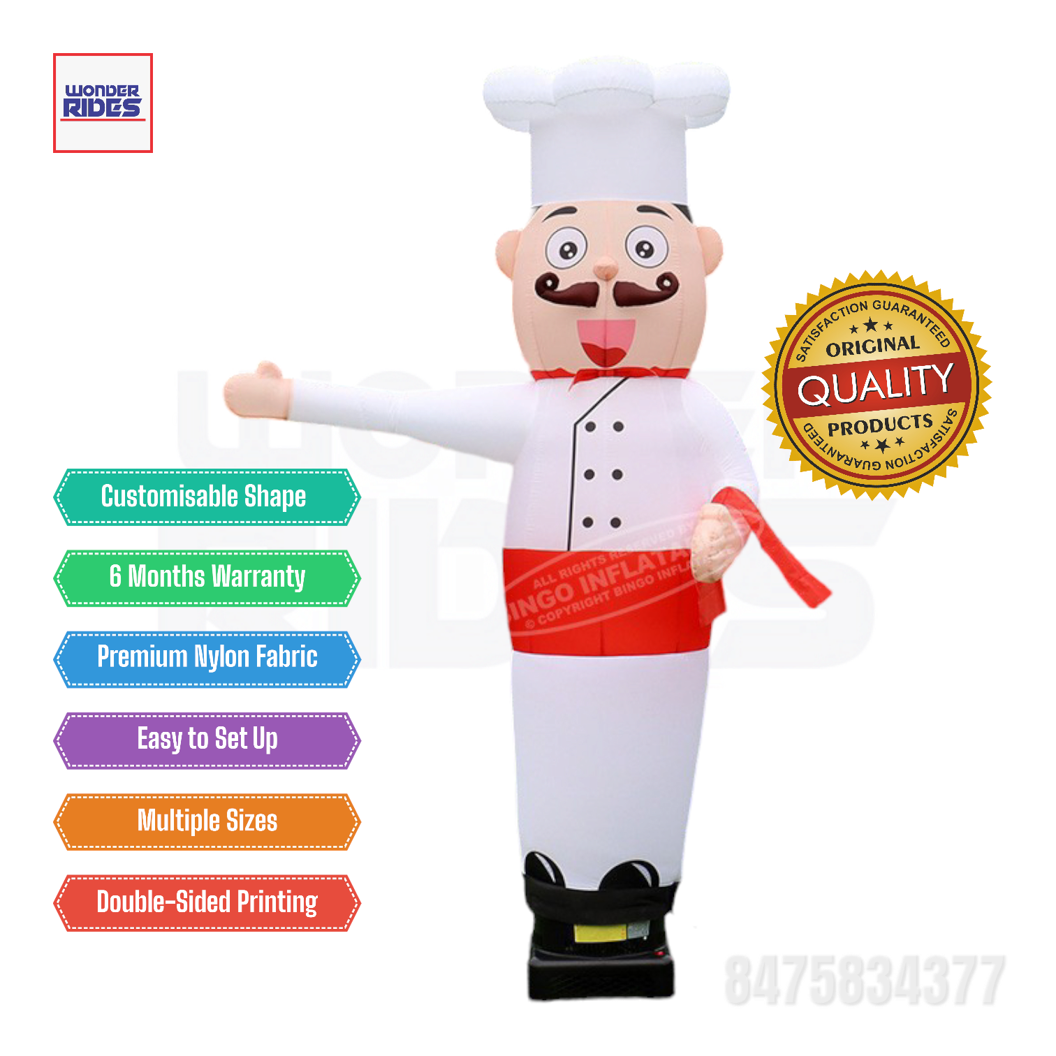 Order 10 Ft Inflatable Chef Air Dancer Balloon with Air Blower Online