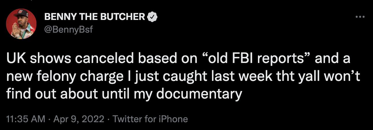 Benny The Butcher Got A Documentary Coming. Is It Too Soon? content media