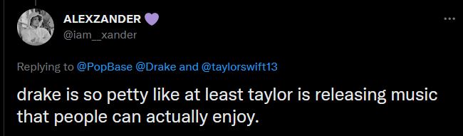 Drake shading Taylor Swift over Billboard Chart. 