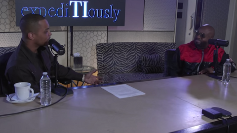 At one point in the interview, T.I. brought up Jermaine's controversial interview with People Magazine, where he was asked if he had a favorite female rapper right now. One of the hosts in an attempt to lead him threw out the names of Ole Girl, Nicki Minaj, and Megan Thee Stallion. Jermaine responded, "I can't really say. The reason why I can't say is because I feel like they are all rapping about the same thing, and I don't feel like...I don't think they are showing us who is the best rapper. I think they are trying to show, for me, it's like strippers rapping."