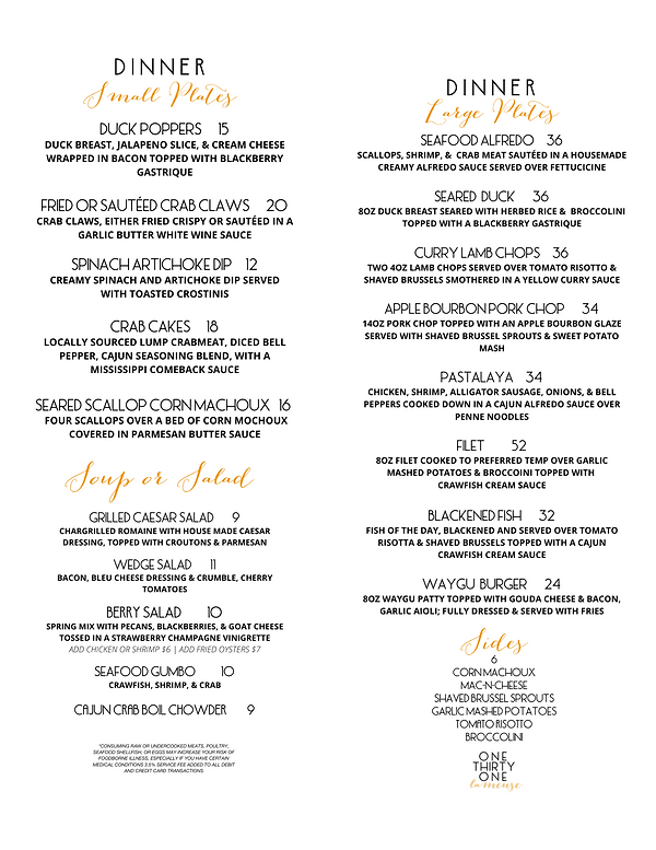 Photo inspiration: Curated Our Menus Change Seasonally Gallery View