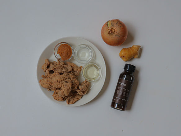 STIR FRY SOY MEAT WITH GINGER & MISO