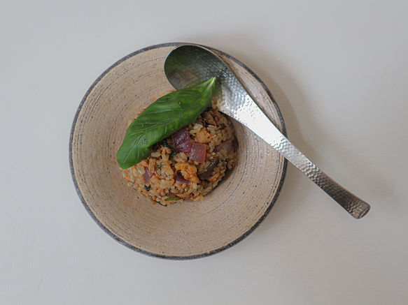 SPICY SOBORO FRIED RICE w/WALNUTS,BASIL