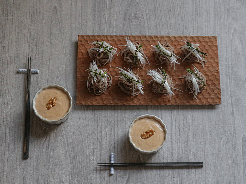 SOBA in WALNUT SAUCE