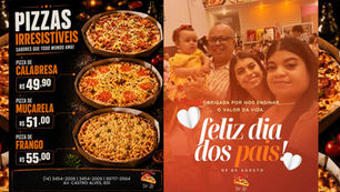 Finalize o Dia dos Pais saboreando as pizzas e ótimas promoções da Pizzaria do Zé. Vem pra cá ou peça delivery