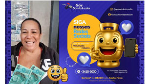 "SEXTOU, LEVA R$ 200" - Hoje tem mais sorteio de prêmio em dinheiro no Gás Santa Luzia. Participe! 