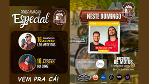 O Buteco Esmeraldas tem super programação neste final de semana com gastronomia, Encontro de Motos, Exposição de Carros e muito mais! Vem pra cá!
