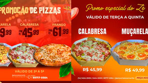 Quinta-feira com ótimas promoções na Pizzaria do Zé. Vem pra cá ou peça delivery
