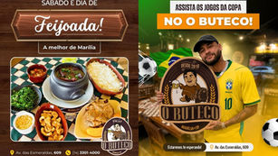 Sábado com a tradicional feijoada, cardápio variado e música ao vivo no O Buteco Esmeralda. Também tem jogo da seleção! Vem pra cá!