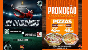 Hoje tem ótimas promoções e futebol ao vivo na Pizzaria do Zé e na Lanchonete do Zé. Vem pra cá ou peça delivery!