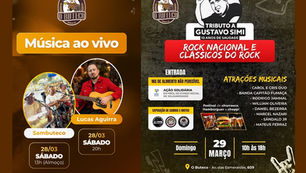 Hoje tem a tradicional feijoada com cardápio variado e música ao vivo no O Buteco Esmeralda. Neste domingo, atrações especiais no Tributo a Gustavo Simi