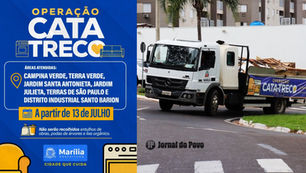 Operação Cata-Treco atende novos bairros na zona norte de Marília a partir desta segunda-feira