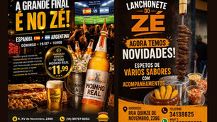 Venha assistir a final da Copa aproveitando as ótimas promoções na Lanchonete do Zé