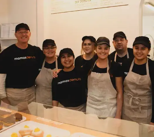 Mama's Donuts team at the Dunedin kitchen opening August 2019