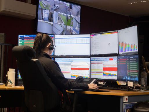 After hours monitoring staff monitoring screens