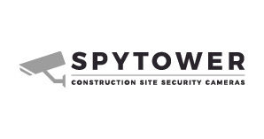SpyTower security camera logo - Glu Group client for construction site security print materials and website design