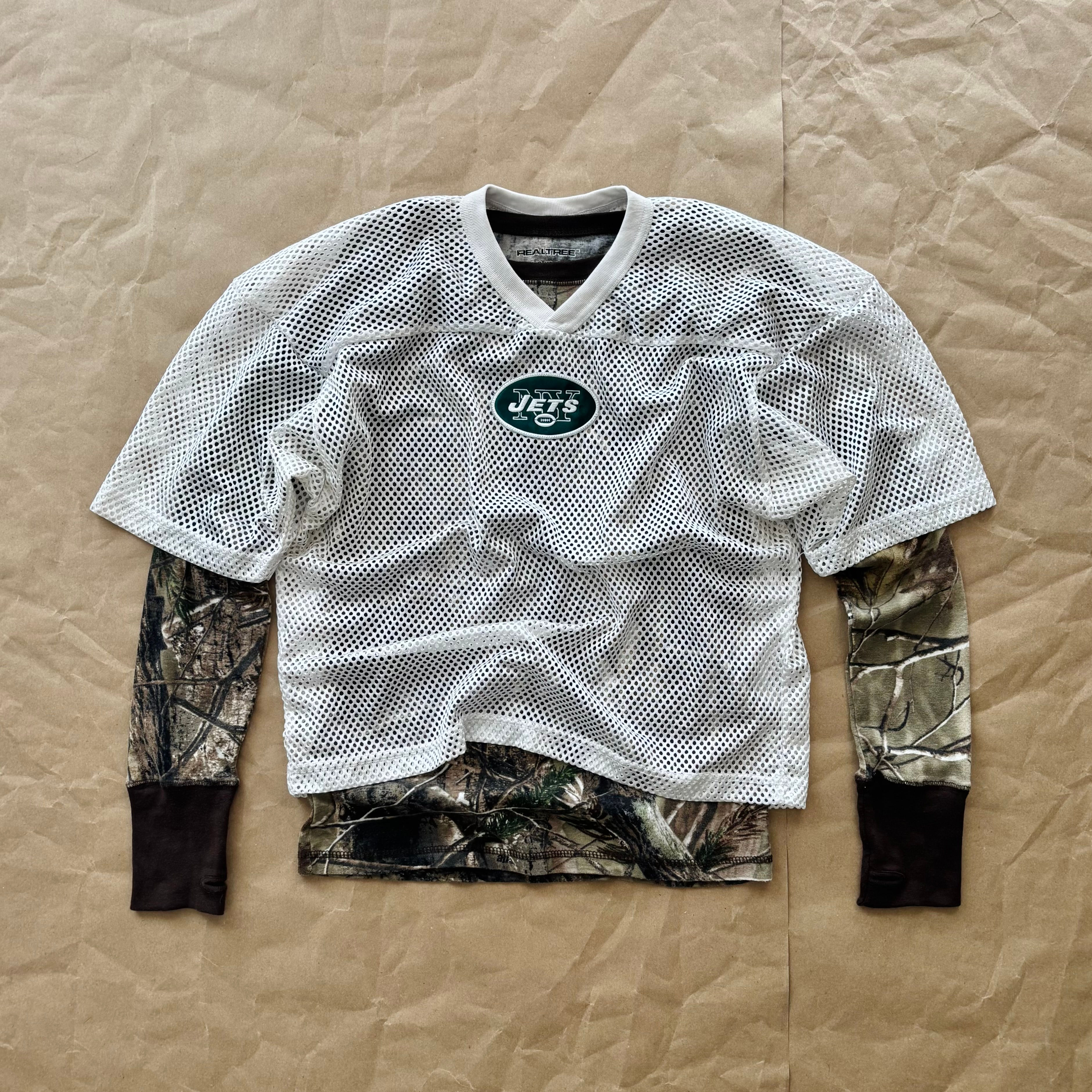 Vintage New York Jets Jersey & Realtree Long Sleeve, M