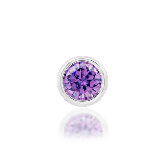 Junipurr Jewelry - Amethyst Bezel - White Gold - Threadless End