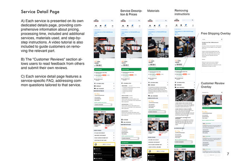 Produktdetailseite in Adobe XD
