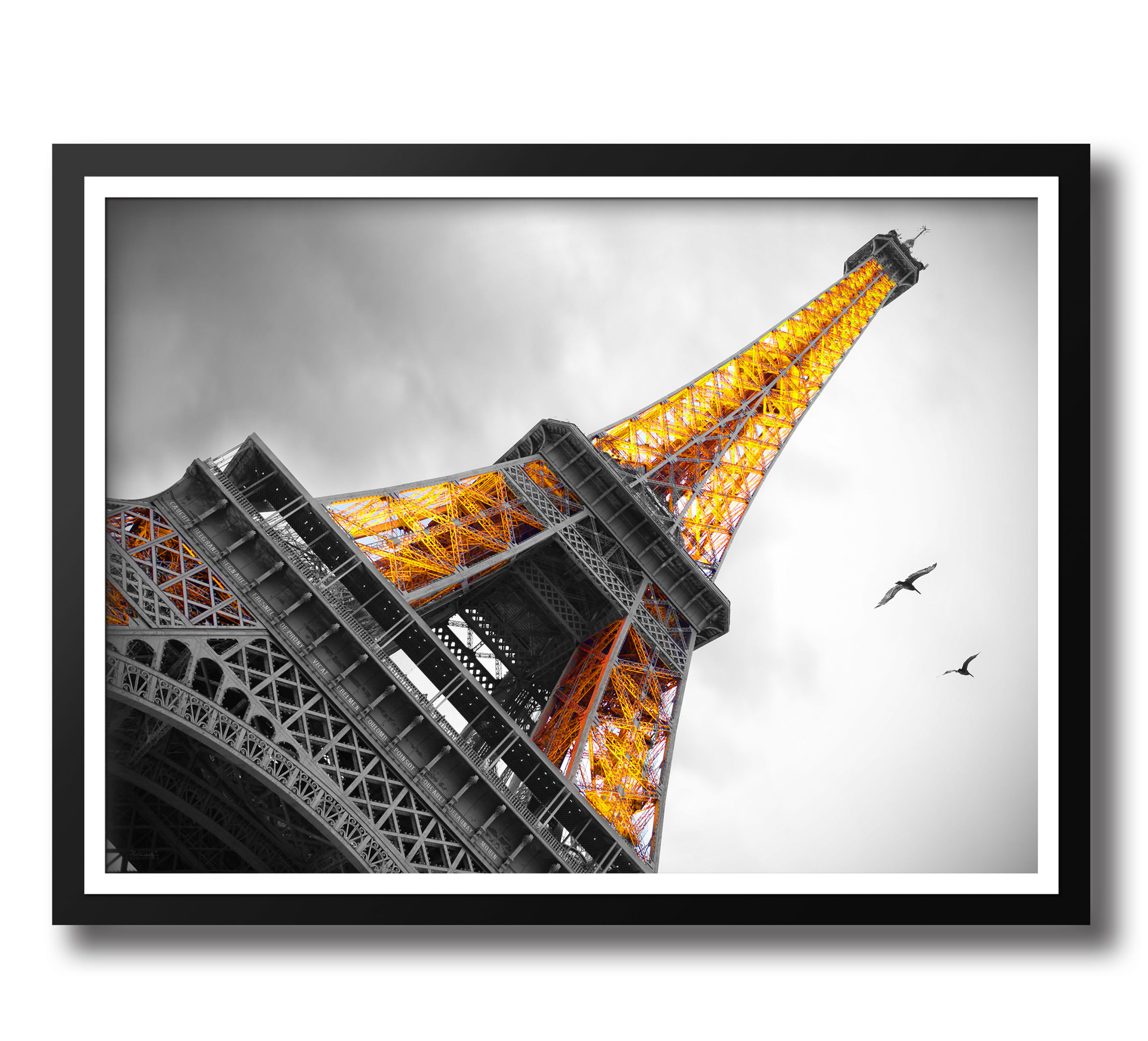 Eiffel Tower at Sunset Yellow Lights Paris France Europe