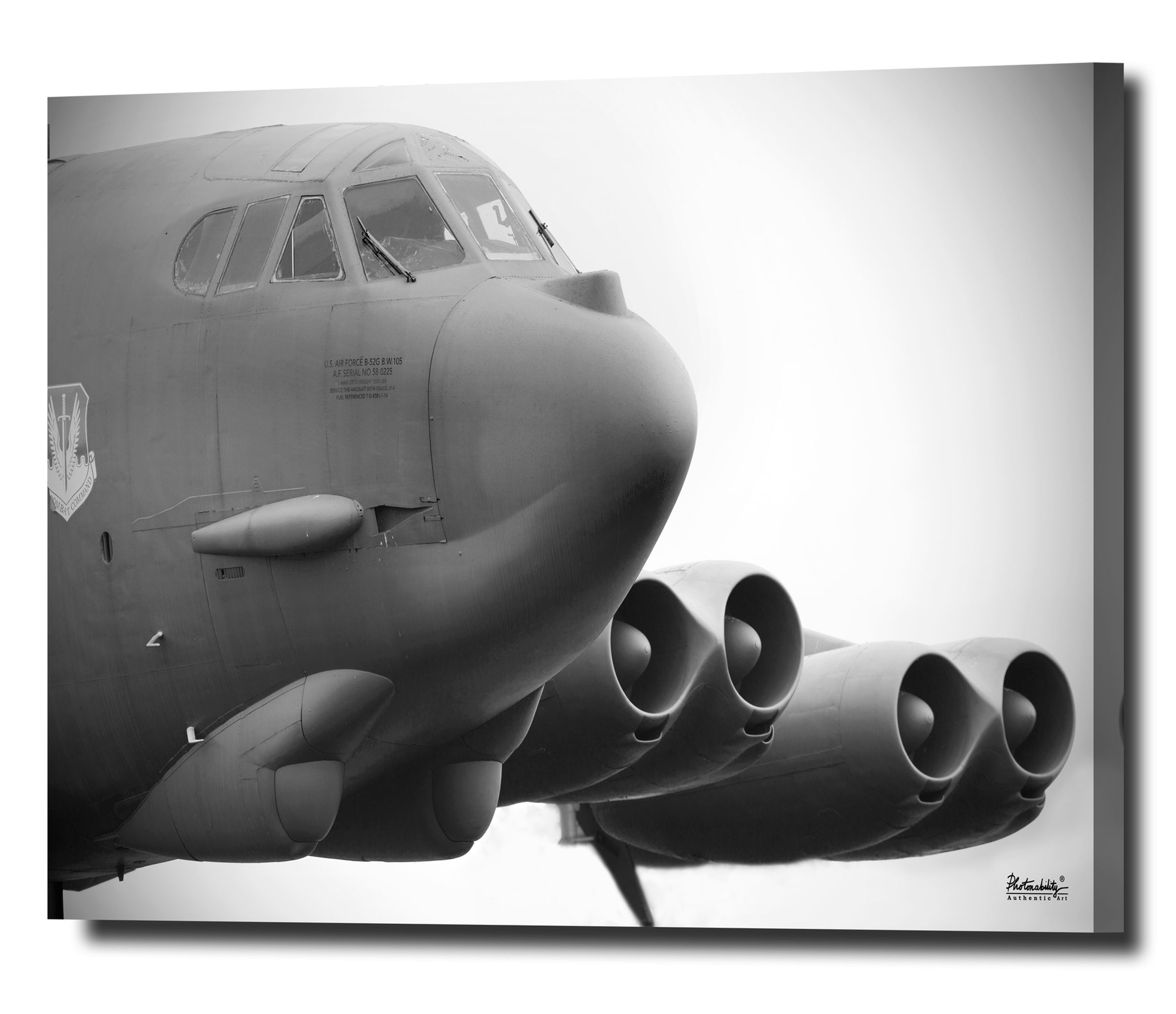 Boeing B-52 Stratofortress Black and White Bomber Air Force Military