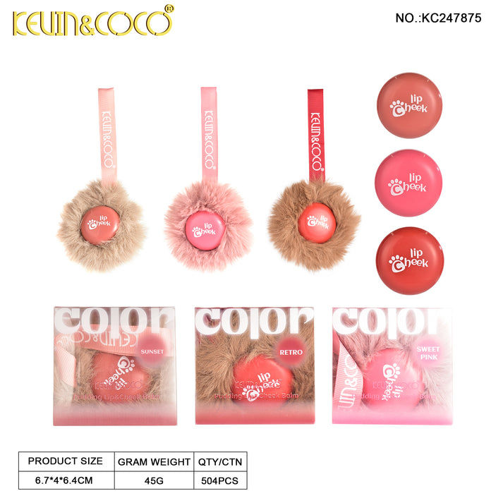 Miniatura: LLAVERO LABIOS Y MEJILLAS EN CREMA KEVIN & COCO PELUCHITO KC247875
