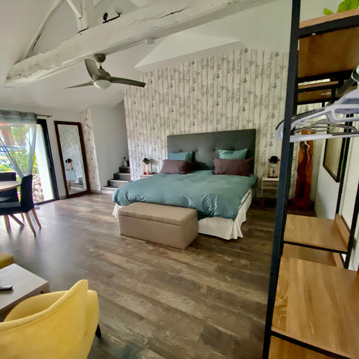 Chambres spacieuses grand lit, terrasse, La Cour de la Forêt, saint mars de coutais