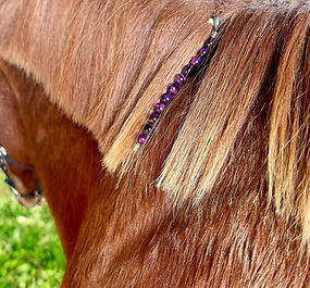 Pendentif pour crinière de cheval pierres naturelles