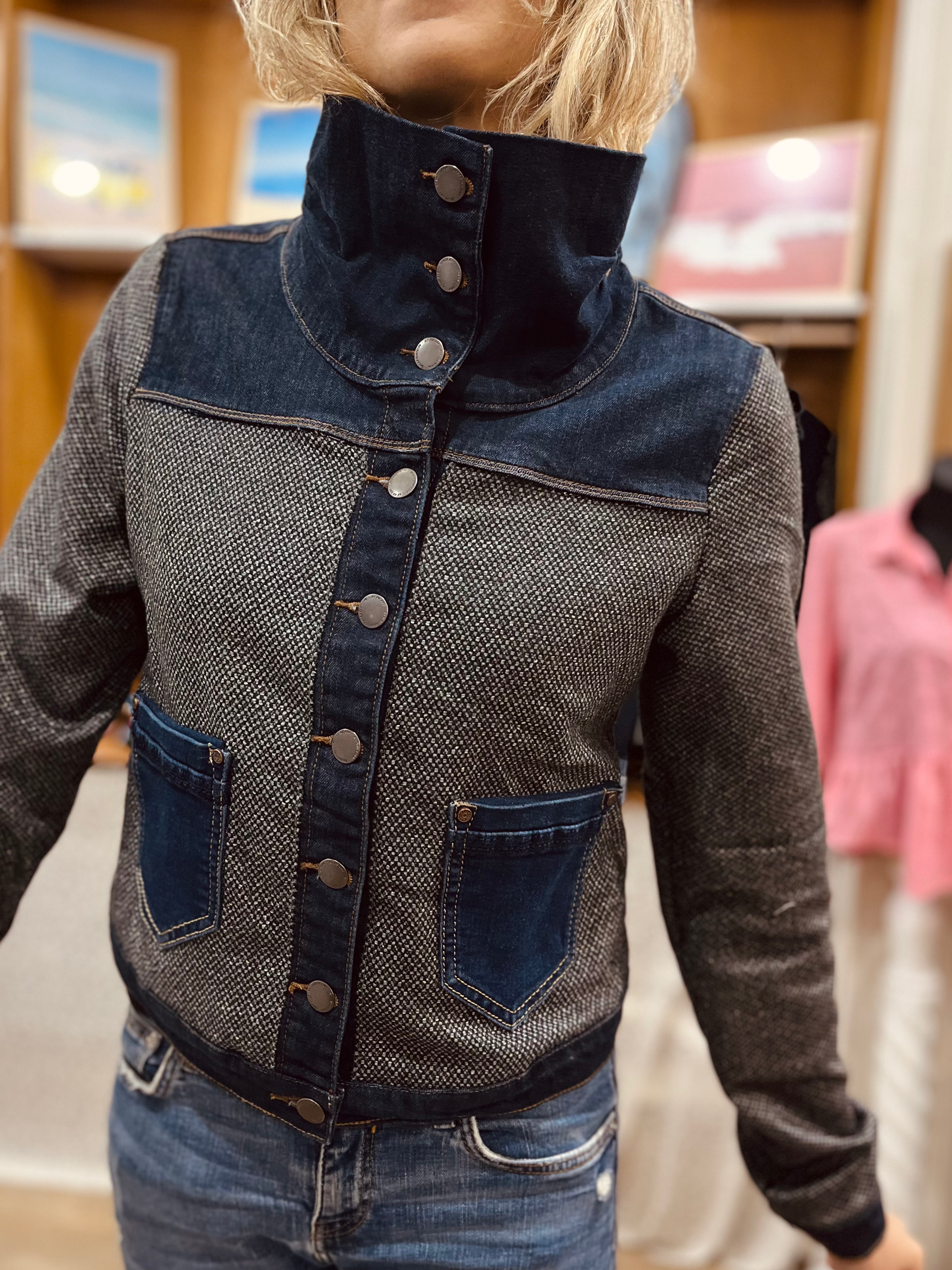 Veste Cocoon T.M - Lainage gris irisé