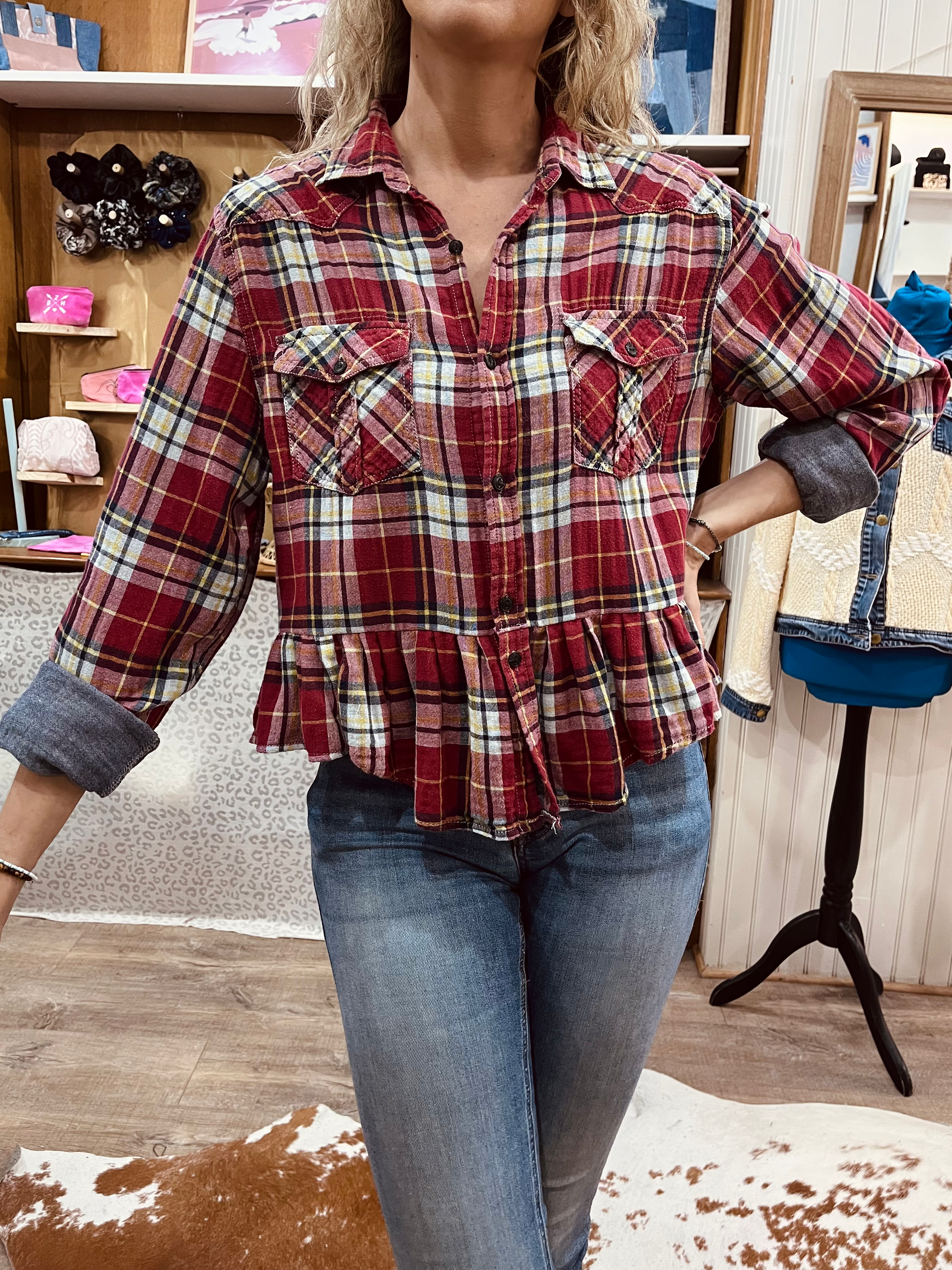 Chemise - Rouge à carreaux - T.36/38