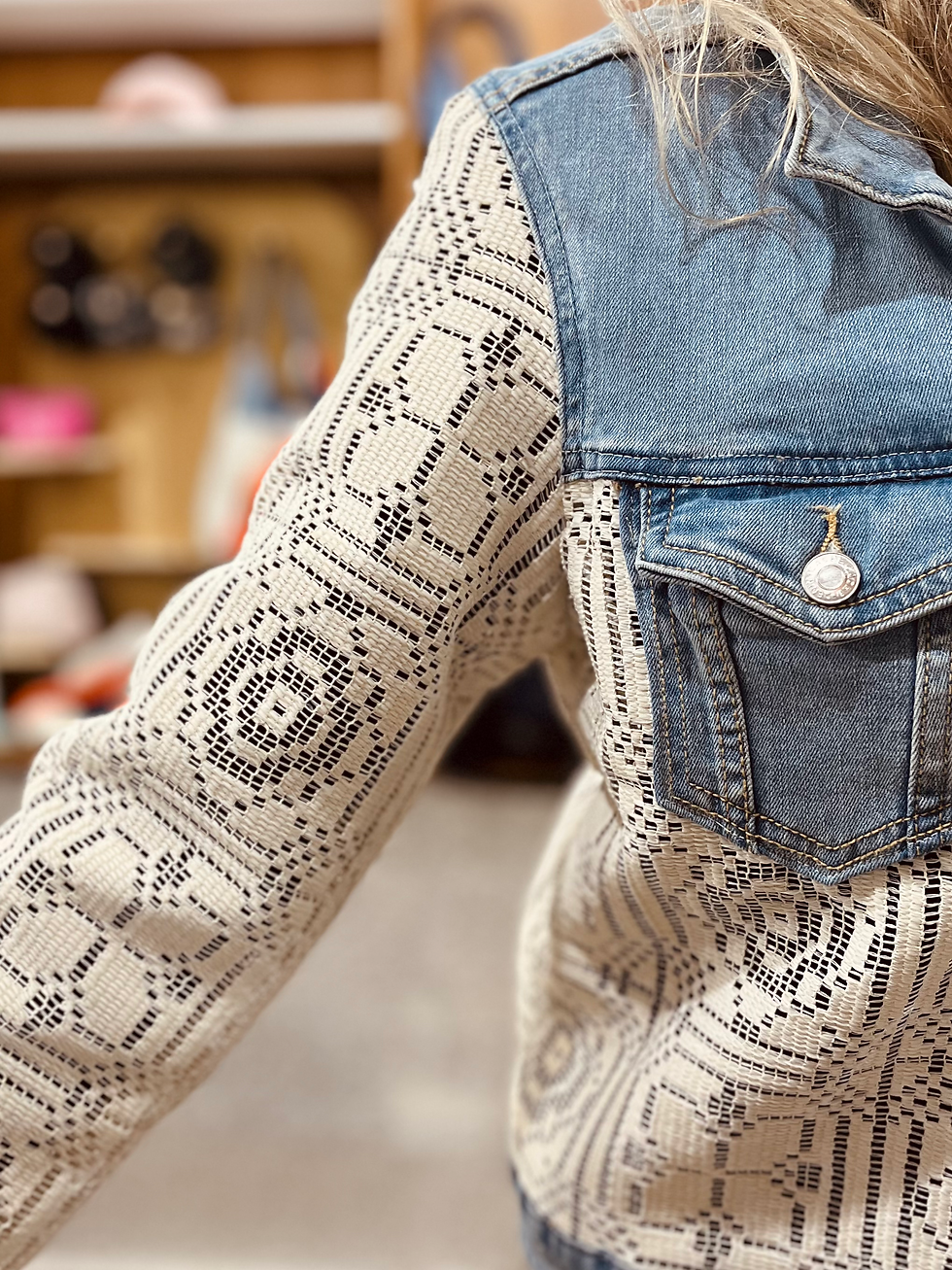 Miniature : Veste Cocoon T. S - Jean/Dentelle