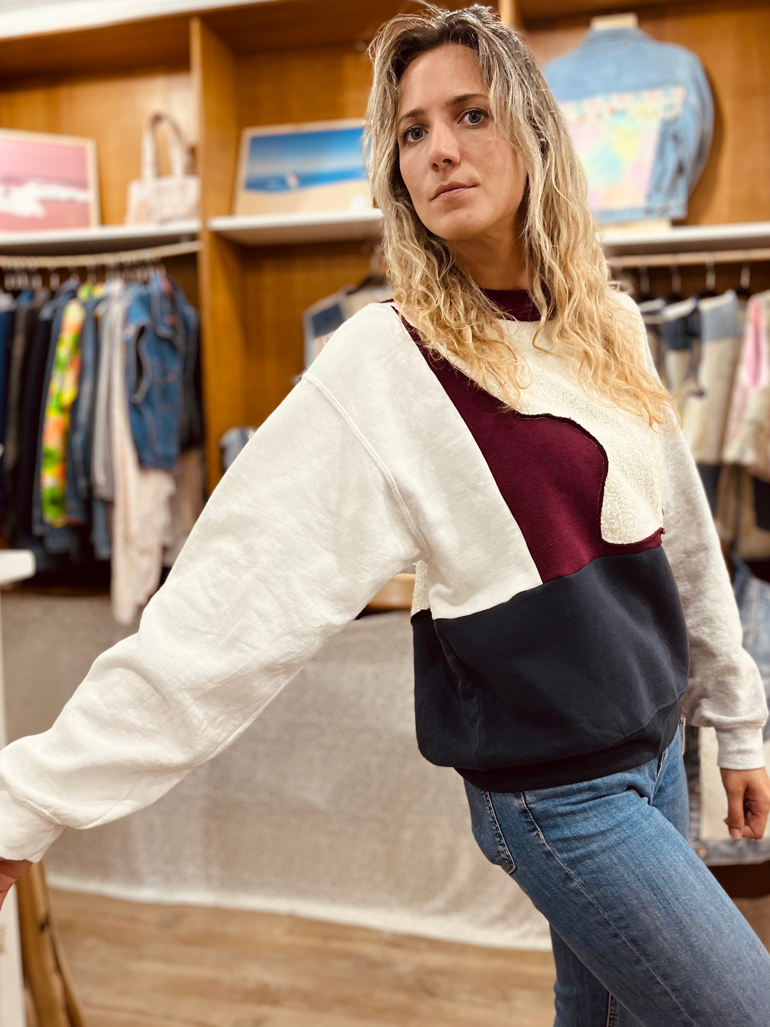 Sweat wavy - Bordeaux - T.M