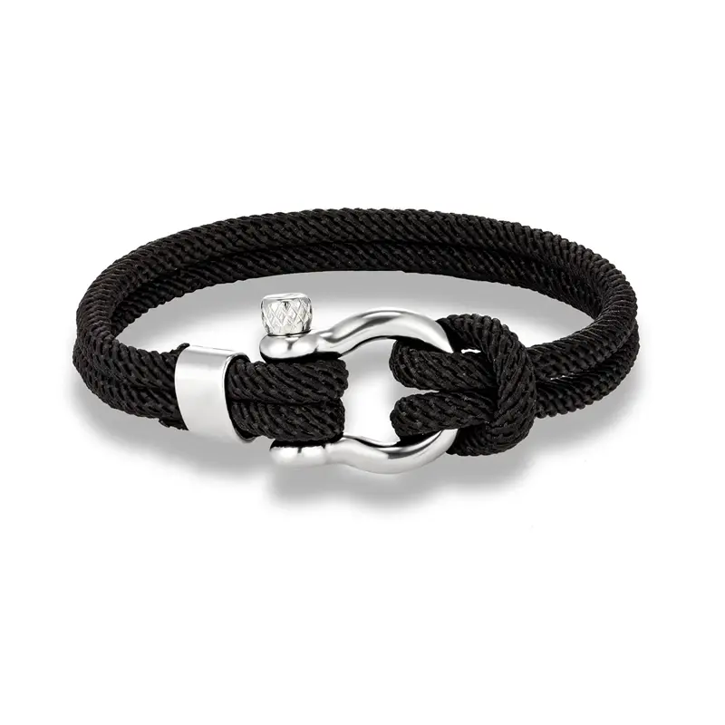 Thumbnail: Minimalist Nautical Rope Bracelets With Bolt Clasp Men Double Strand