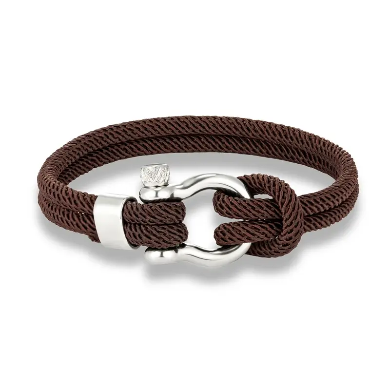 Thumbnail: Minimalist Nautical Rope Bracelets With Bolt Clasp Men Double Strand