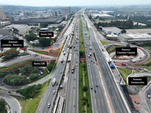 Barueri: ViaOeste realiza interdição noturna na Castello Branco