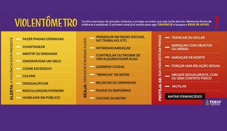 TCESP lança ‘Violentômetro’ para identificar sinais de violência contra a mulher e prevenir feminicídios