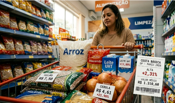 Procon: Cesta básica em SP sobe 2,31% em março e ultrapassa a marca de R$ 1,3 mil