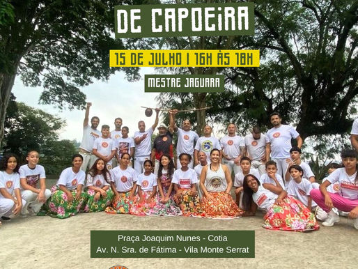 Cultura na Praça: Dia 15/07 (sábado) tem Roda de Capoeira em Cotia