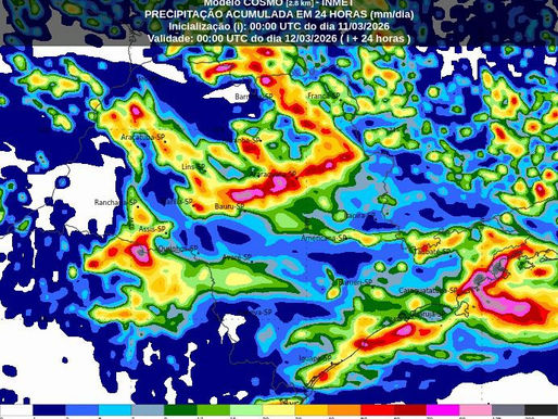 Confira a previsão do tempo para esta quarta-feira, 11